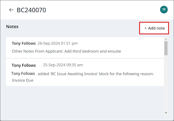 Adding Notes Click To Add Notes Adding notes to inspections