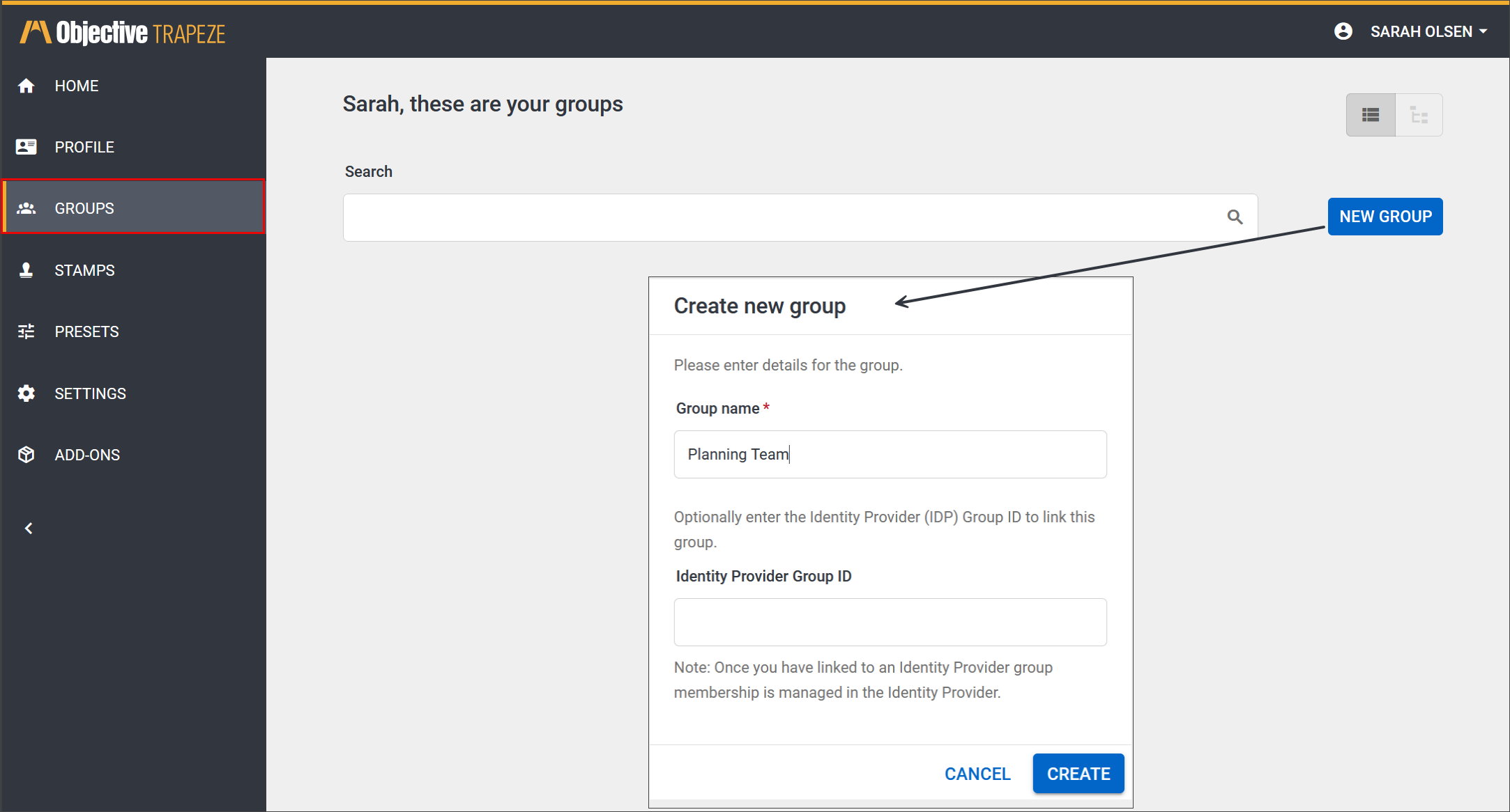 Managing groups